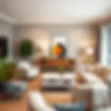 A cozy living room featuring contemporary furniture and décor