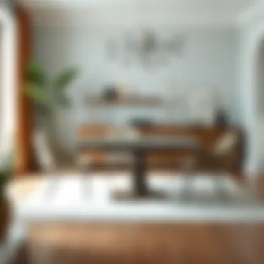 Modern Dining Room Setup An elegant dining area with a modern table and chairs