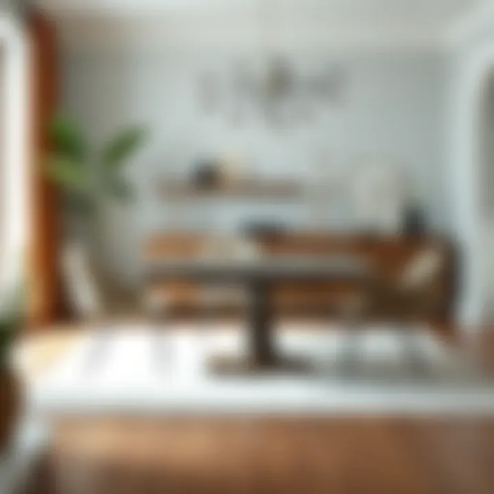 Modern Dining Room Setup An elegant dining area with a modern table and chairs