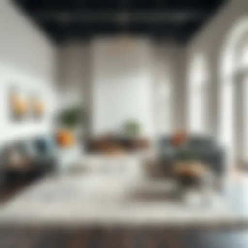 Beautifully designed area rug in a modern living space