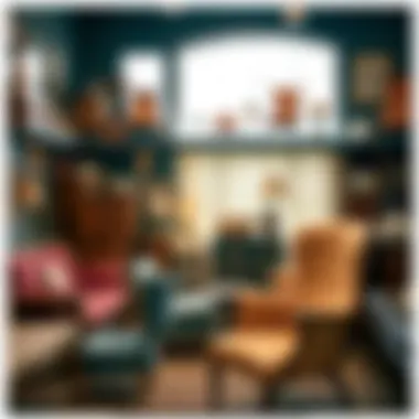 Eclectic collection of second-hand furniture showcasing diverse styles