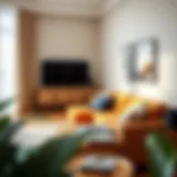 Stylish mini corner couch in a modern living room