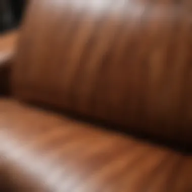 Close-up view of wood grain and texture on a lounge chair