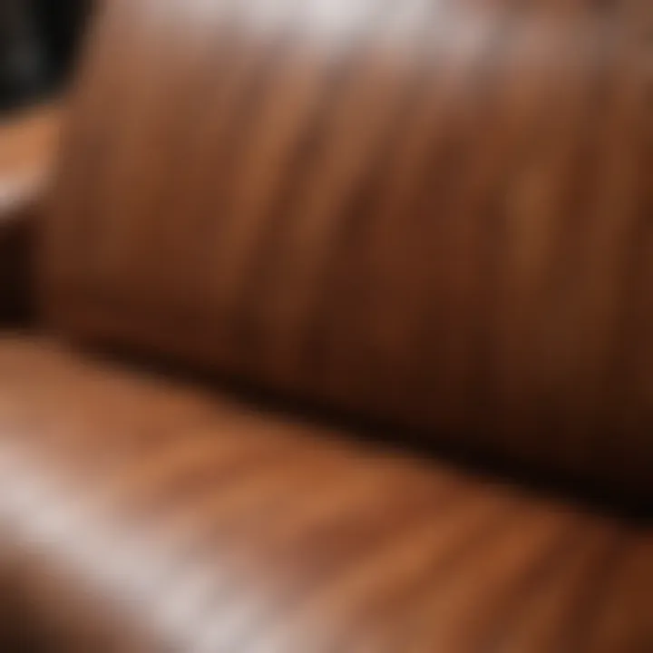 Close-up view of wood grain and texture on a lounge chair