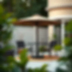 Stylish patio umbrella wheeled base design