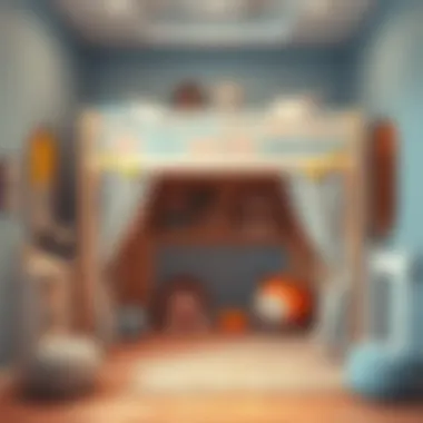 Creative Loft Bed Curtains for Kids Creative use of loft bed curtains in a children's room