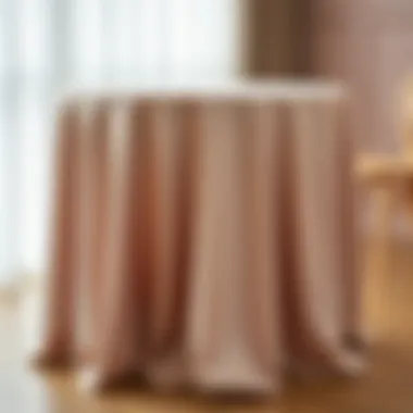 Elegant 42-inch table cloth draping over a round table