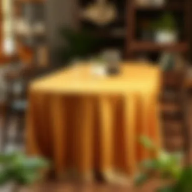 A variety of table cloth materials displayed