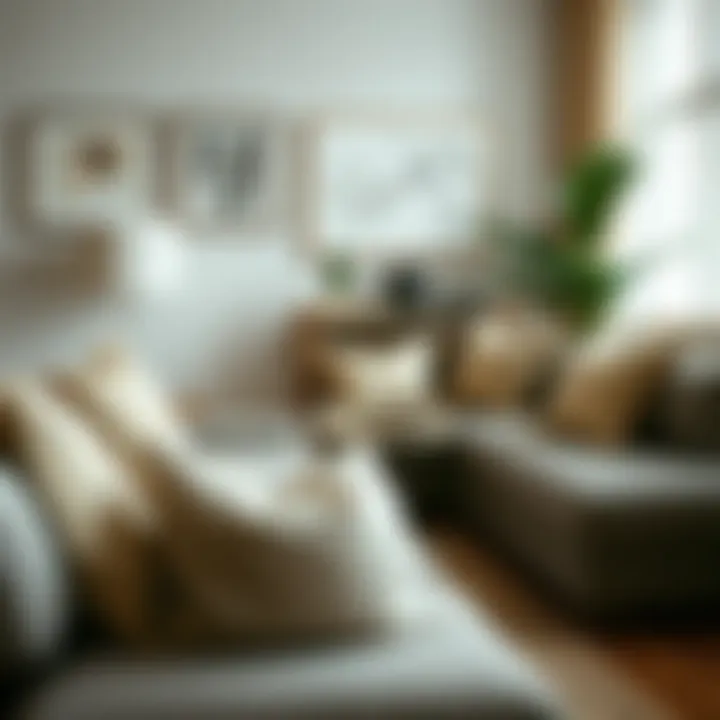 Cozy Living Room with Thoughtful Pillow Placement Cozy living room featuring strategically placed square pillow inserts