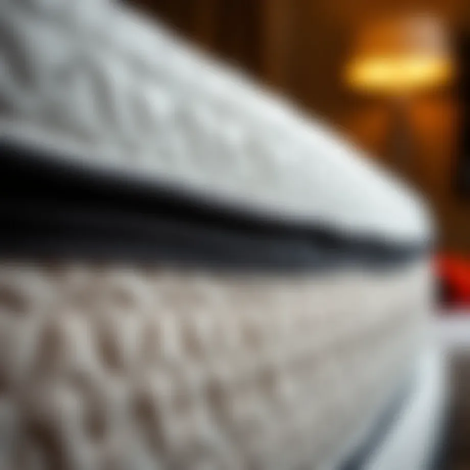 Close-up view of a soft top mattress texture