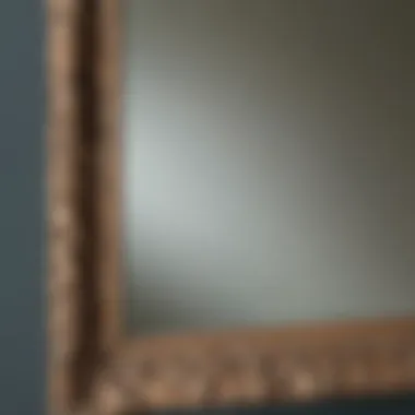 Close-up of unique materials used in framed mirrors