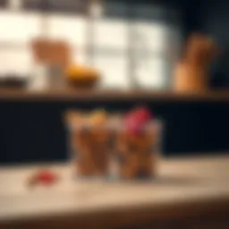 A stylish two compartment snack container showcasing fruits and nuts