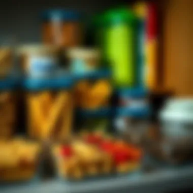Meal Organization with Snack Containers An organized meal prep station featuring various snack containers