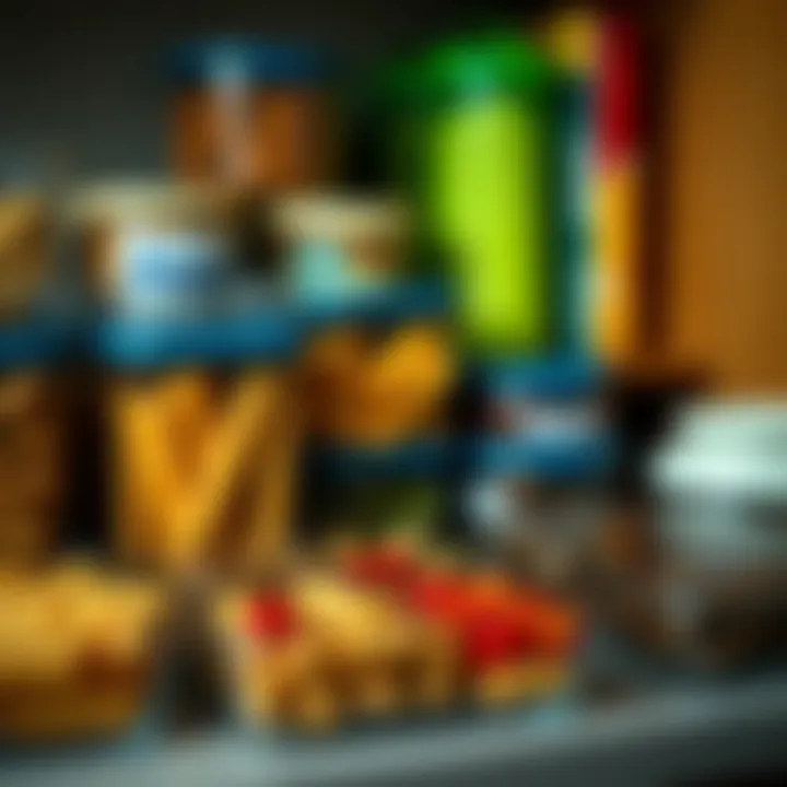 Meal Organization with Snack Containers An organized meal prep station featuring various snack containers