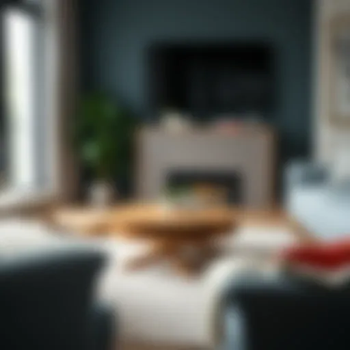 Elegant fold-up coffee table with a modern design in a cozy living room setting