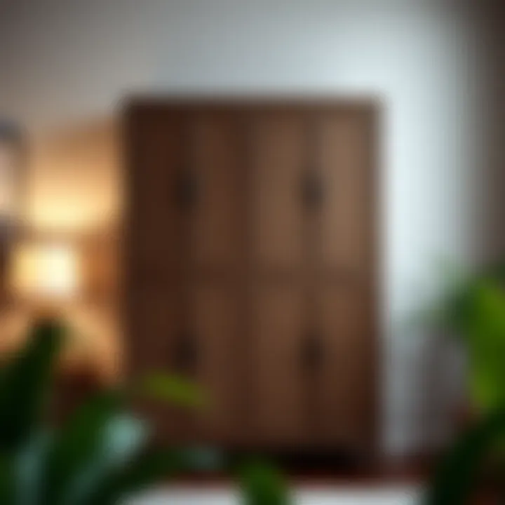 Elegant four-door tall cabinet showcasing modern design