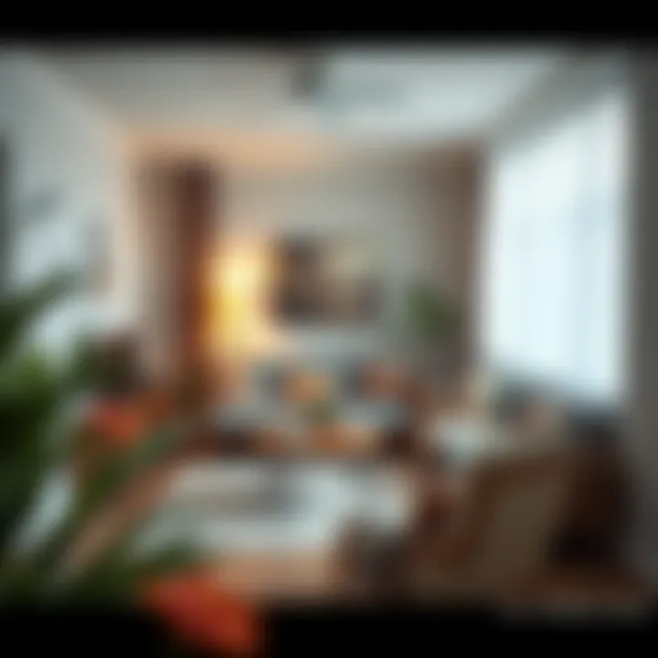 Cozy arrangement of futon couch in a small space