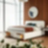 Elegant queen captain bed with integrated storage drawers