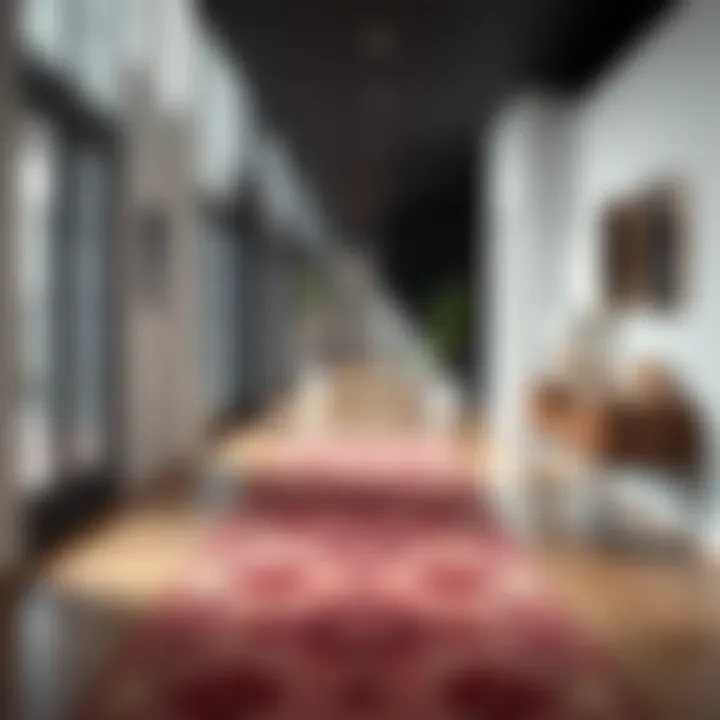 Elegant Runner Rug in a Modern Hallway Elegant runner rug in a modern hallway