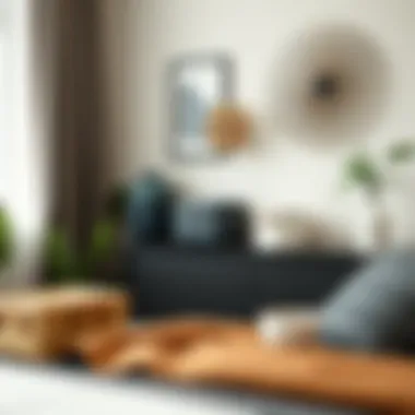 Stylish small storage containers in a decorative bedroom display