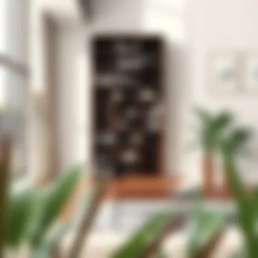 Elegant tall bookcase in modern living room