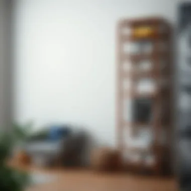 Stylish Tall Bookcase Showcasing Decorative Items Stylish tall bookcase showcasing decorative items