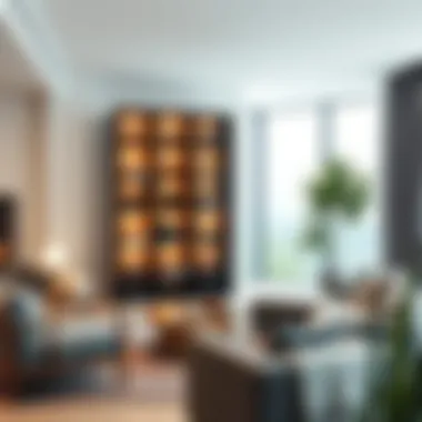 Modern Living with Eight Cube Bookcase Stylish eight cube bookcase in modern living room