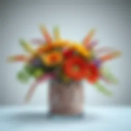A stunning five cylinder vase showcasing diverse floral arrangements