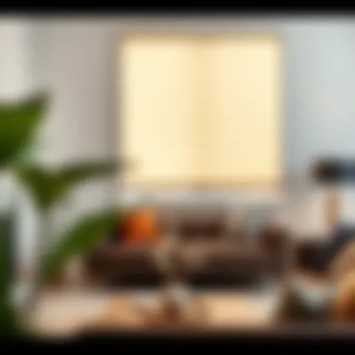 Elegant thermal honeycomb blind in a modern living room
