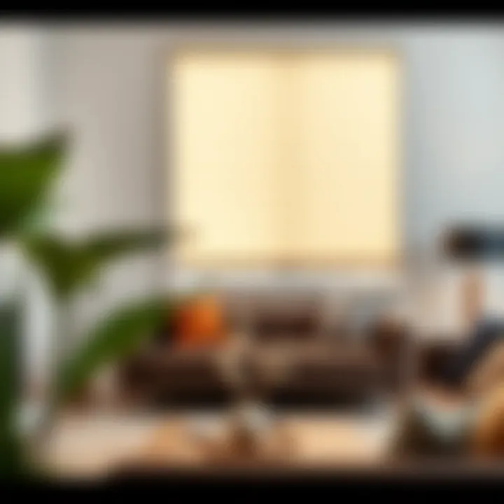 Elegant thermal honeycomb blind in a modern living room