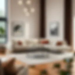 Elegant sectional sofa in a modern living room