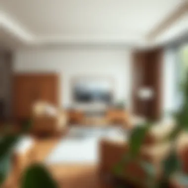 Elegant Oak Veneer Furniture in Modern Design Elegant oak veneer furniture in a modern living room