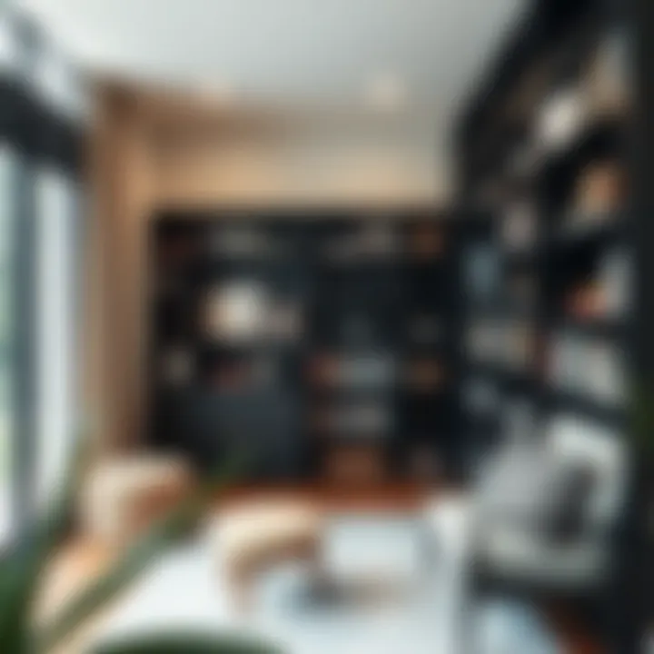 Black Bookcase in a Cozy Reading Nook Cozy reading nook with a black bookcase providing storage and display options