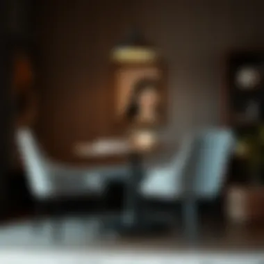 Cozy Dining Nook Featuring Gray Chairs Gray dining chairs in a cozy dining nook with ambient lighting