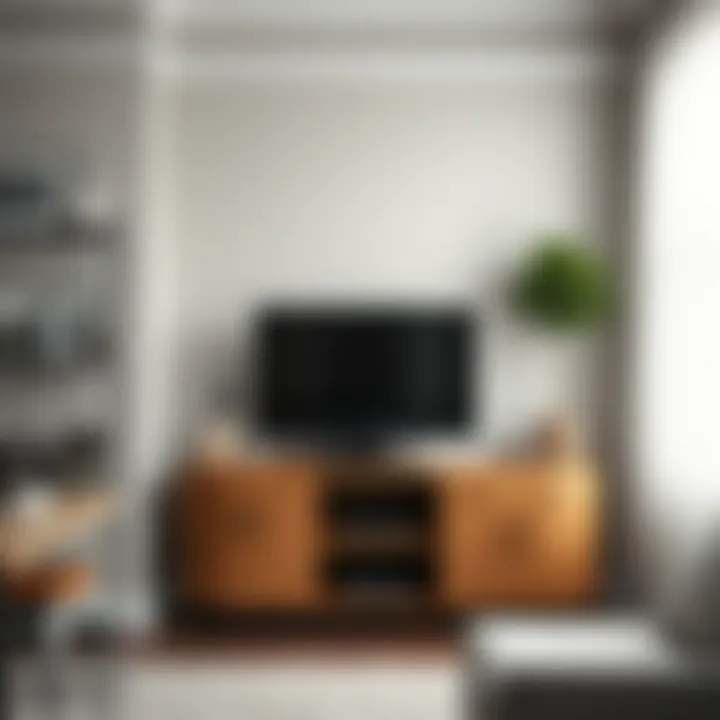 Versatile 24 Inch Wide Media Cabinet Adapted in a Cozy Corner