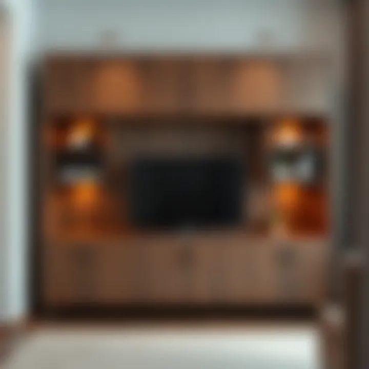 Functional 24 Inch Wide Media Cabinet with Open Shelves for Electronics