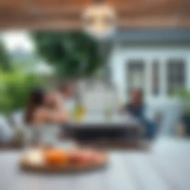 Outdoor Gathering Around a Cooler Table Outdoor gathering with friends around a cooler table
