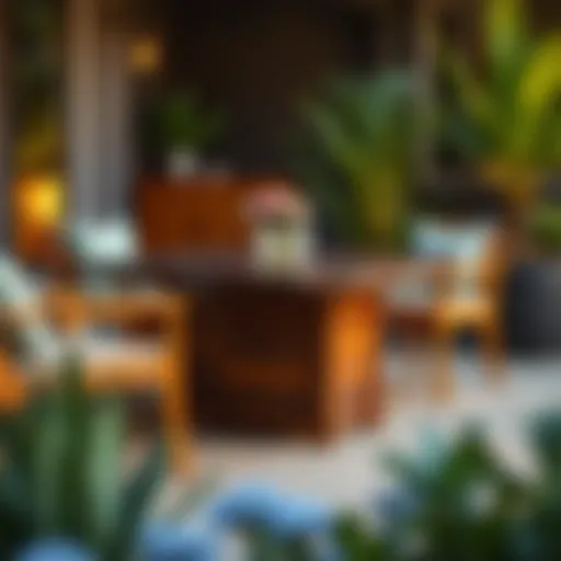 Stylish outdoor patio table with integrated cooler