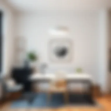 Versatile white round light fixture enhancing a minimalist workspace