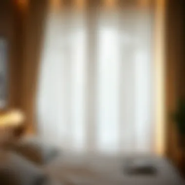 Enhancing Bedroom Ambiance with Silk Curtains White silk curtain panel enhancing a cozy bedroom ambiance