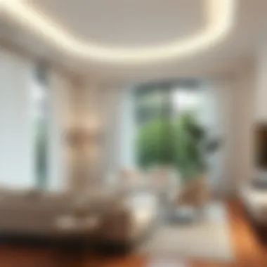 Sophisticated Living Room with Silk Curtains Sophisticated living room featuring white silk curtains