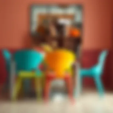 Vibrant Dining Chair Collection Colorful and vibrant dining chairs around a table