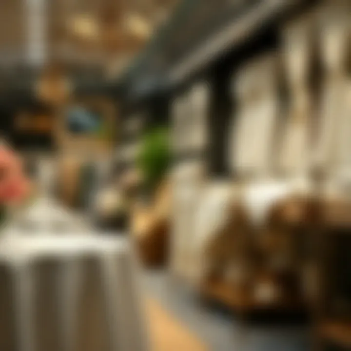 Variety of Table Linens Variety of table linens displayed in a retail shop