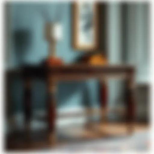 An exquisite wooden desk showcasing intricate craftsmanship and elegant design.