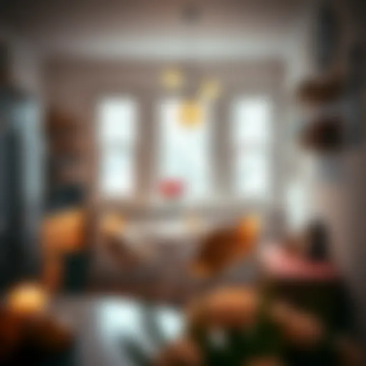 Compact Kitchen with Fold Away Dining Set Cozy fold away dining set in a compact kitchen with stylish decor