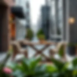 Modern fold away dining set elegantly displayed in a chic urban setting