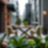 Sleek Urban Fold Away Dining Set Modern fold away dining set elegantly displayed in a chic urban setting