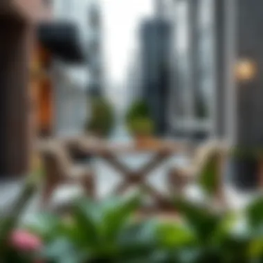 Sleek Urban Fold Away Dining Set Modern fold away dining set elegantly displayed in a chic urban setting