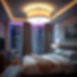 Elegant ambient lighting setup in a modern bedroom