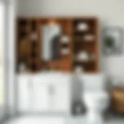 Stylish vertical storage solution for small bathroom vanity